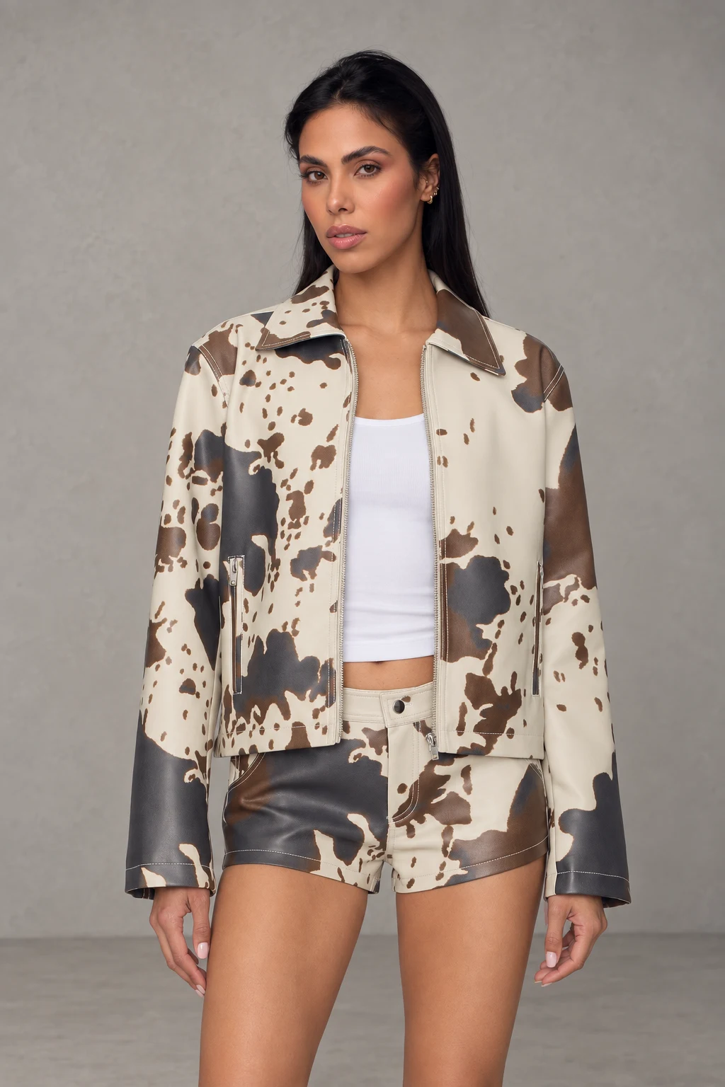 Clara Jacket · Cow Print