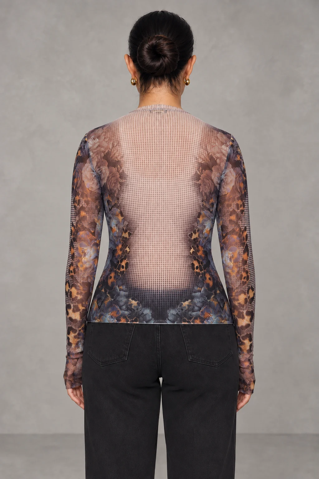 Kaylee Long Sleeve Mesh Top · Nude Leopard · Vista 8